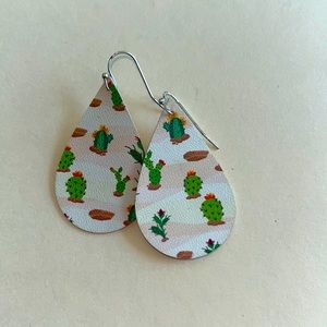 Cactus leather earrings